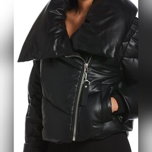 Ella Rafaella The Drop Womans Priscilla Vegan Leather Puffer Jacket
